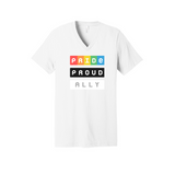 LGBTQIA+ PRIDE BLACK & PROUD HUMAN ALLY Unisex V-Neck T-shirt