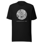 Unisex black crew-neck t-shirt with a circular graphic design in the center of the chest. Inside the circle is a detailed black- and-white map depicting the streets and layout of Minneapolis. At the center of the map, a solidarity fist symbol is 

Below the circular map, in bold white text, the t- shirt reads, "MINNEAPOLIS, 2020." The typography is simple emphasizing the importance of the year and location, marking a pivotal moment in the ongoing struggle for social justice and equality. 